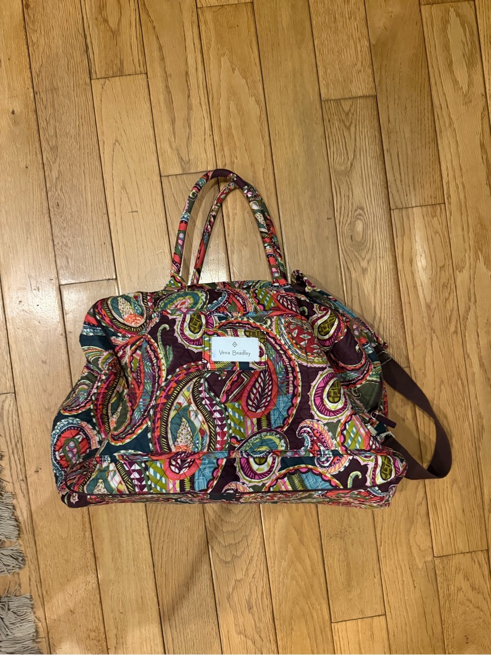 Vera Bradley Multicolor Paisley Quilted Travel Tote